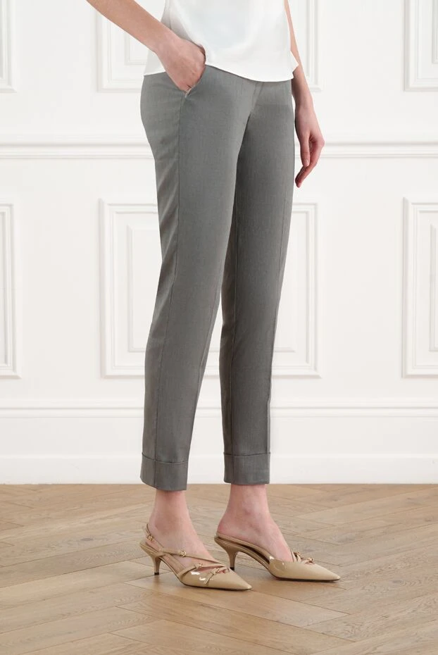 D.Exterior women's gray trousers made of linen and elastane 186501 - photo 3