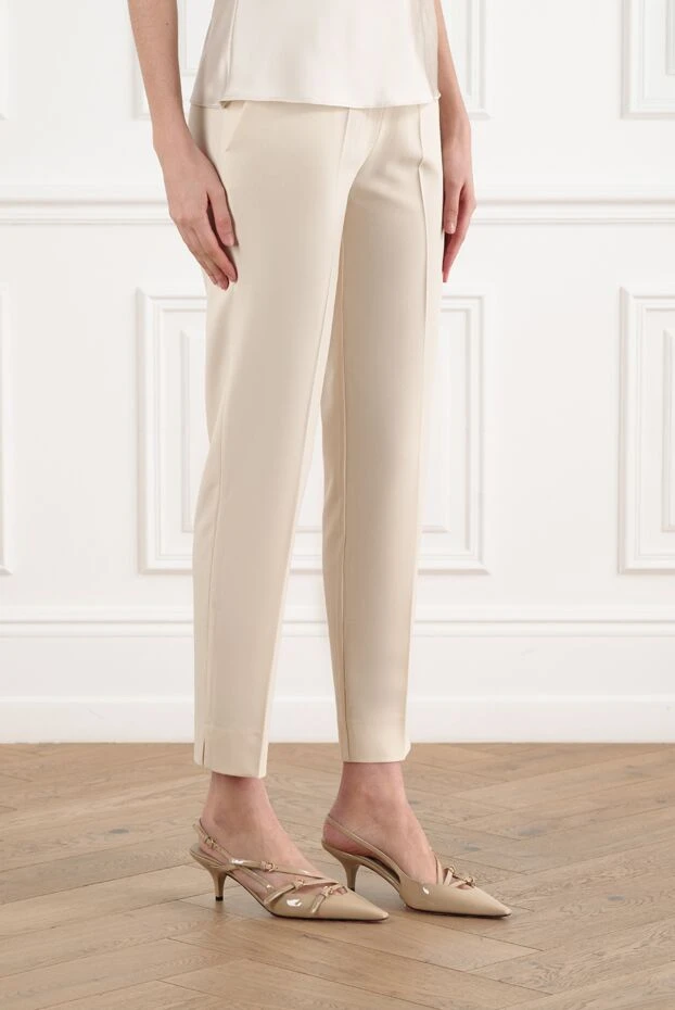 D.Exterior women's beige trousers with elastic waist 186506 - photo 3