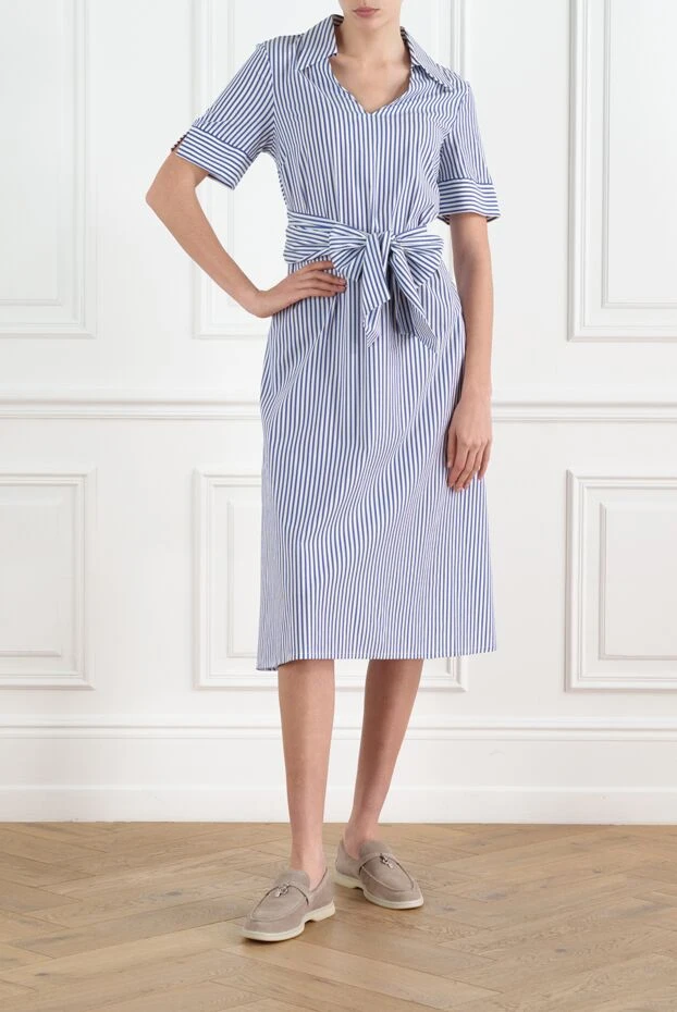 D.Exterior blue striped dress with short sleeves 186507 - photo 2