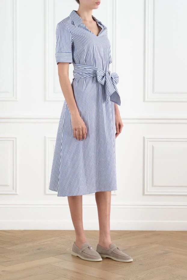 D.Exterior blue striped dress with short sleeves 186507 - photo 3