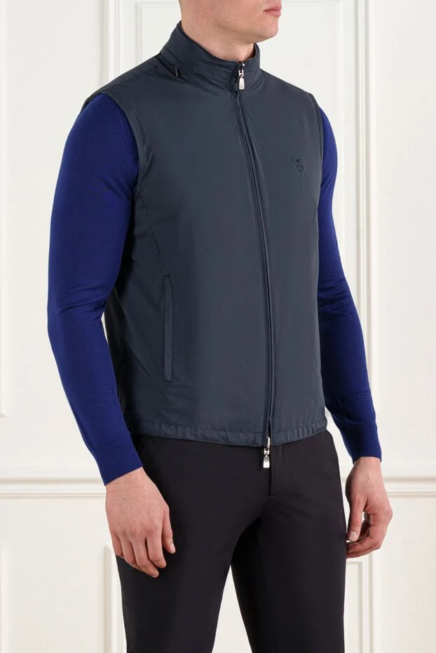 Corneliani blue men's vest with zipper 186523 - photo 3
