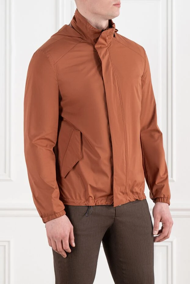Corneliani men's orange jacket with stand collar with zipper 186525 - photo 3