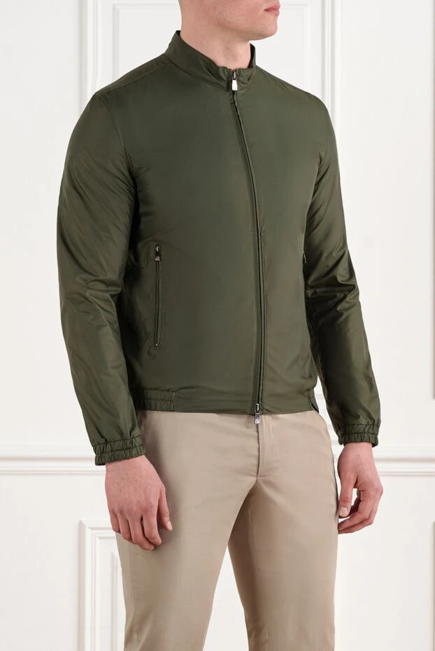 Corneliani green jacket with stand-up collar and zipper 186528 - photo 3