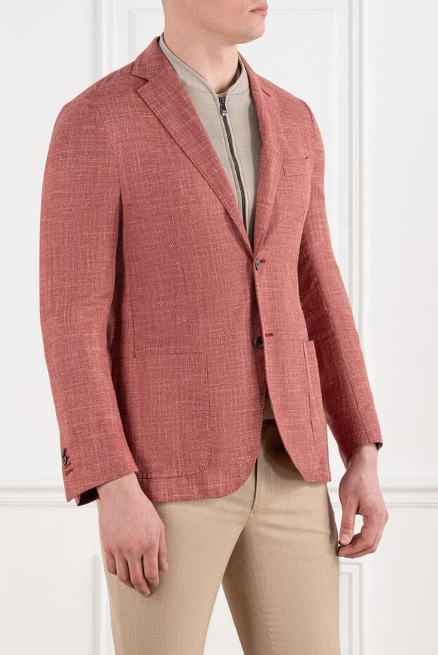 Corneliani красный мужской пиджак с воротником на молнии 186539 - фото 3