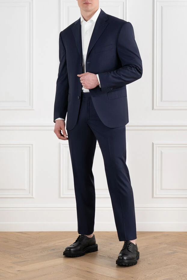 Corneliani men's classic wool suit blue 186548 - photo 2