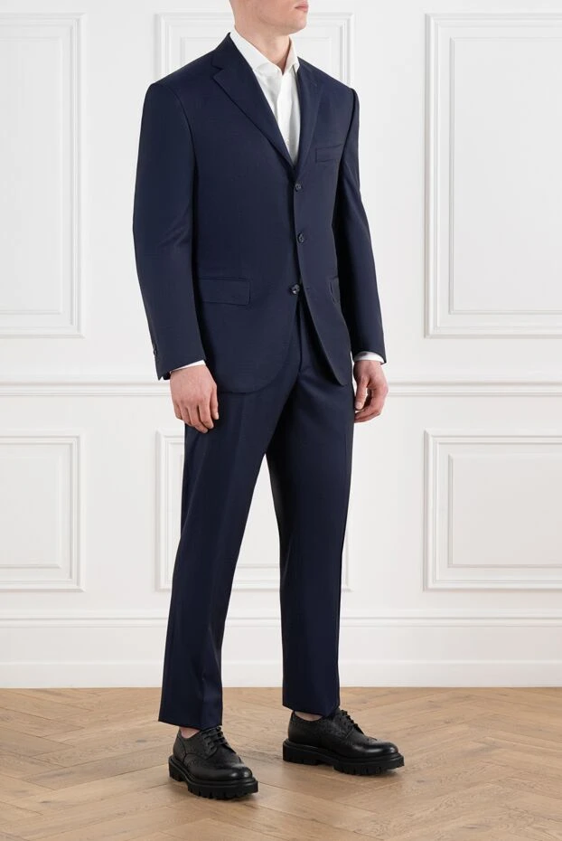 Corneliani men's classic wool suit blue 186548 - photo 3