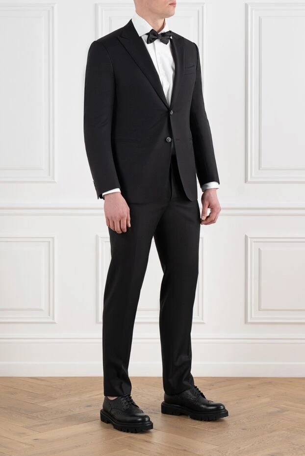Corneliani classic men's wool suit, black 186551 - photo 3