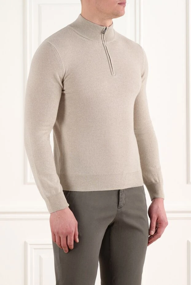 Corneliani beige wool and cashmere troyer with zipper 186607 - photo 3
