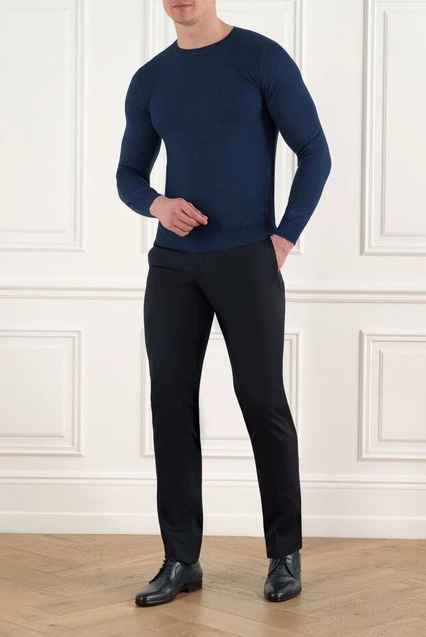 Corneliani blue wool jumper for men 186611 - photo 2