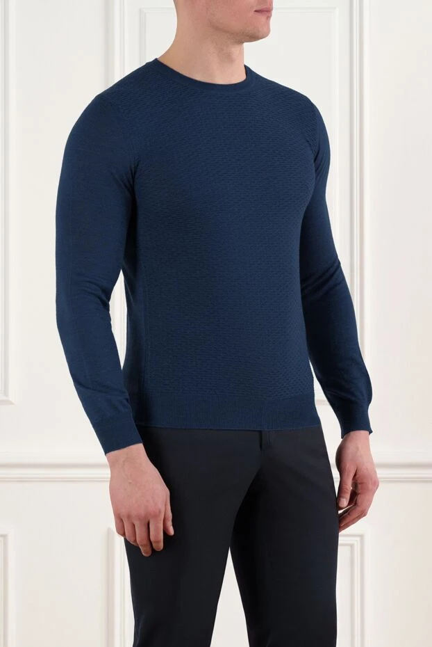 Corneliani blue wool jumper for men 186611 - photo 3