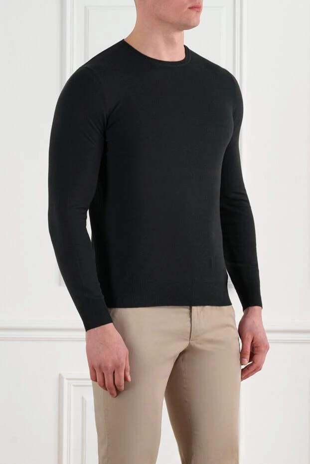 Corneliani classic men's black cotton jumper 186623 - photo 3