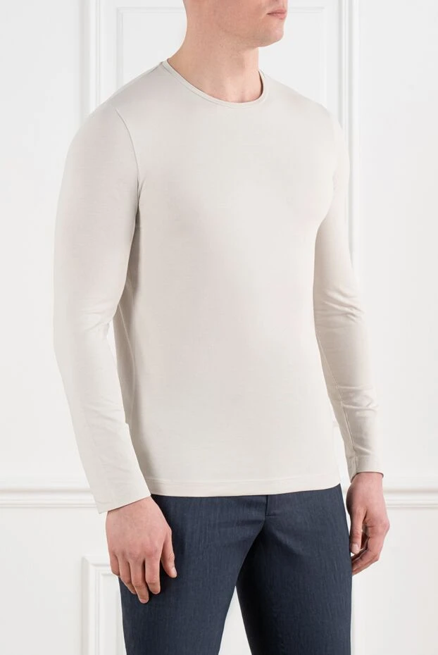 Corneliani свитшот бежевый мужской из хлопка 186630 - фото 3