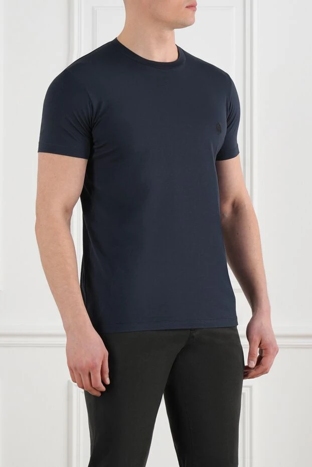 Corneliani blue cotton t-shirt with logo (markdown) 197974 - photo 3