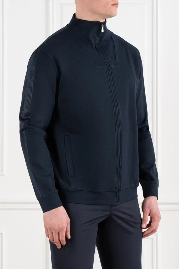 Corneliani базовая спортивная кофта из мягкого материала с рельефными вставками на рукавах 186641 - фото 3