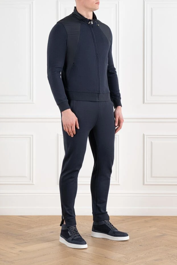 Corneliani спортивний костюм синій чоловічий з чорними вставками 186643 - фото 3