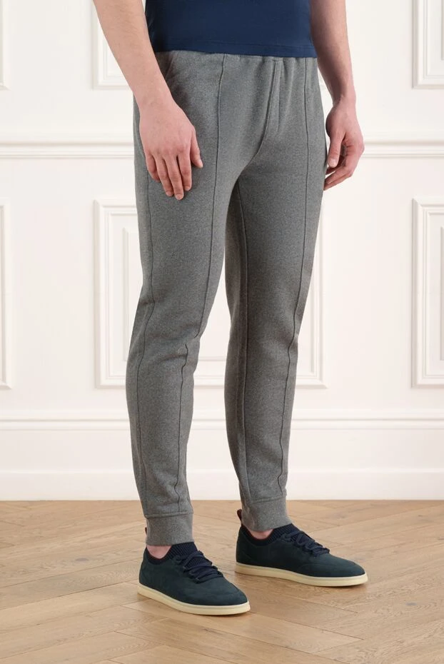 Corneliani men's gray cotton trousers 186648 - photo 3
