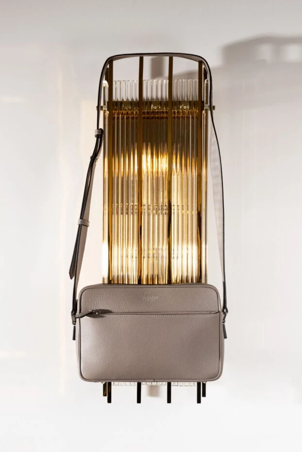 Serapian east west messenger bag in cachemire leather, beige 186656 - photo 3