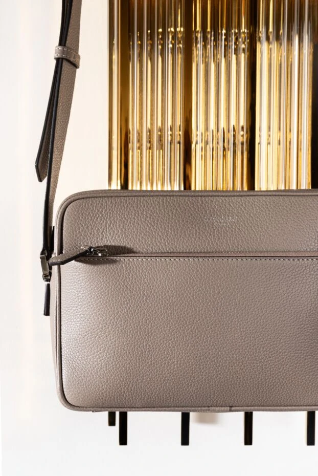 Serapian east west messenger bag in cachemire leather, beige 186656 - photo 2