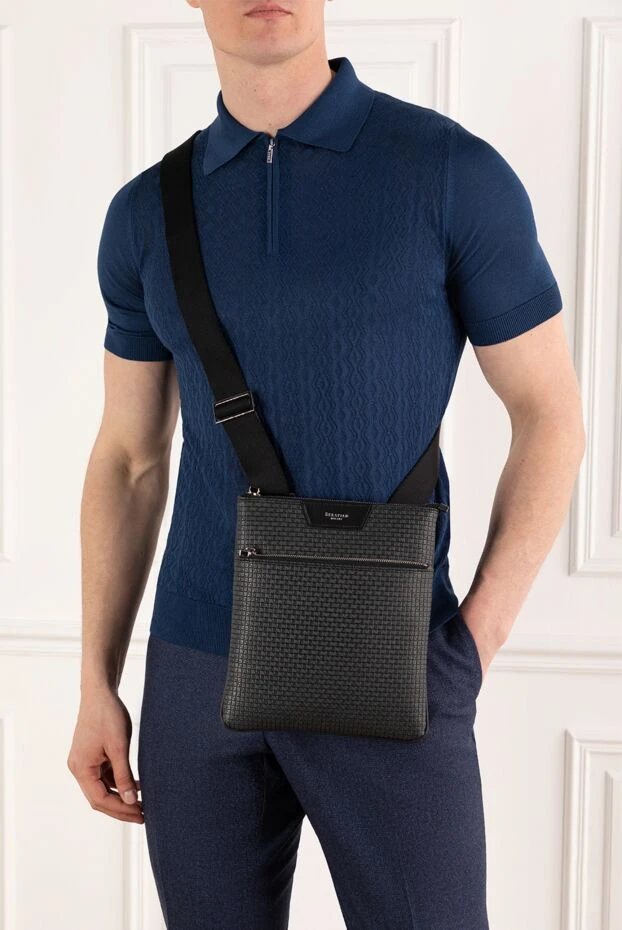 Serapian сумка flat messenger у чорному кольорі stepan 186660 - фото 2