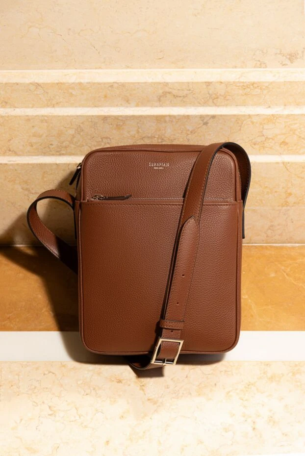 Serapian north south messenger bag in cachemire leather 186668 - photo 3