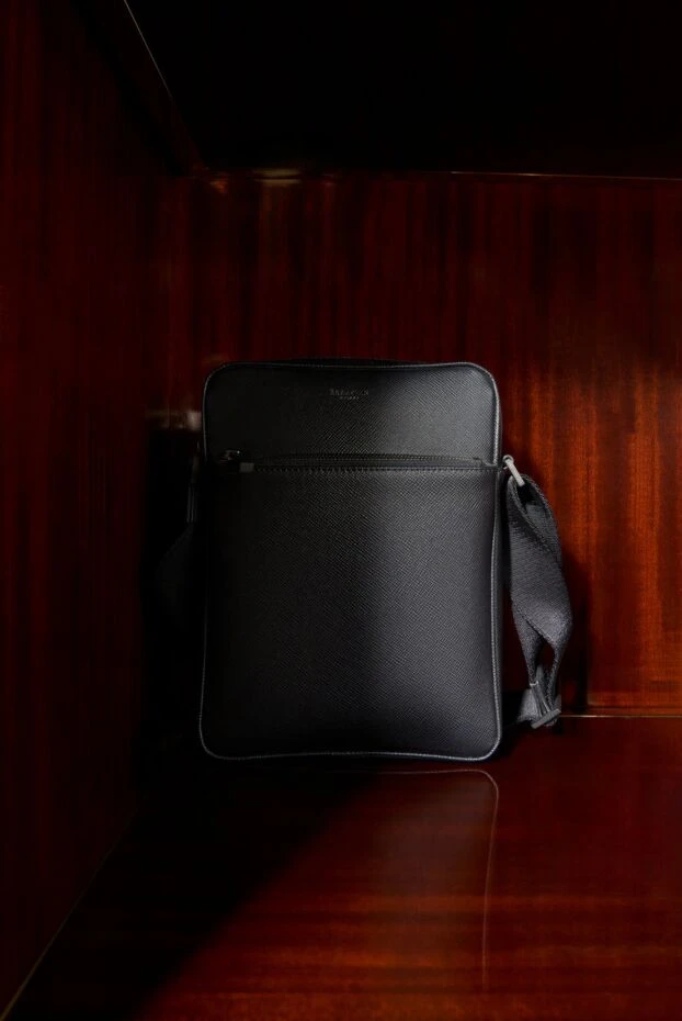 Serapian north south messenger bag in cachemire leather black 186672 - photo 2