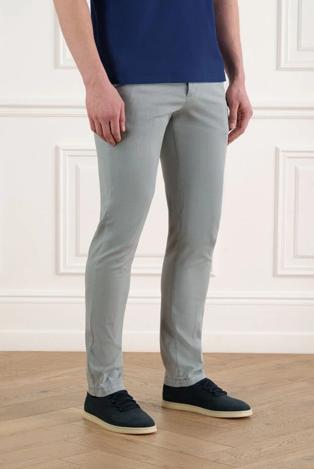 Cesare di Napoli men's light gray combined trousers 186677 - photo 3