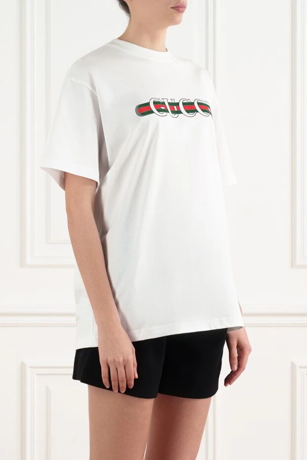 Gucci white cotton t-shirt with logo 186684 - photo 3