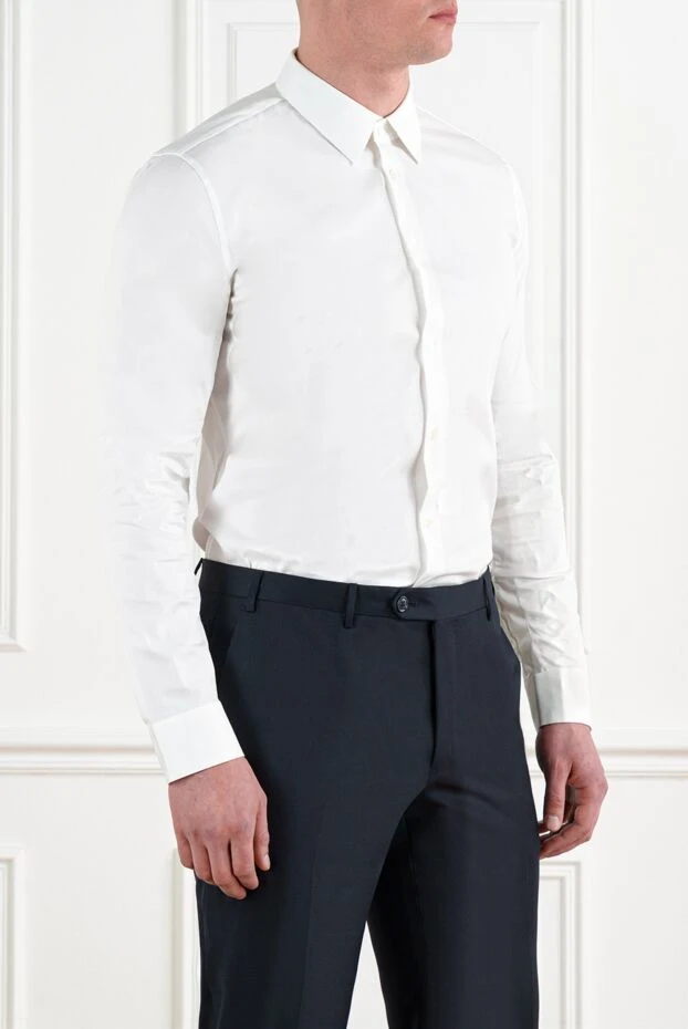 Gucci белая классическая рубашка мужская 186689 - фото 3