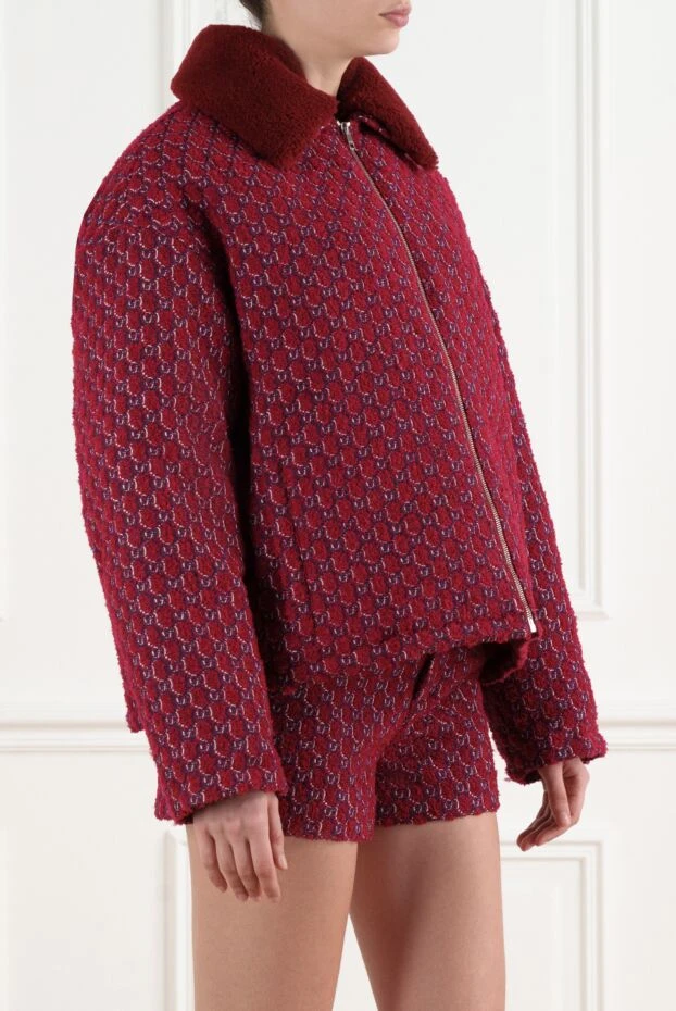 Gucci яркая красная куртка с меховым воротником женская 186701 - фото 3