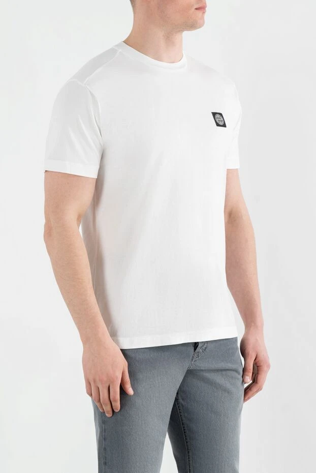 Stone Island футболка облегающего кроя с нашивкой-логотипом компас белая 186721 - фото 3
