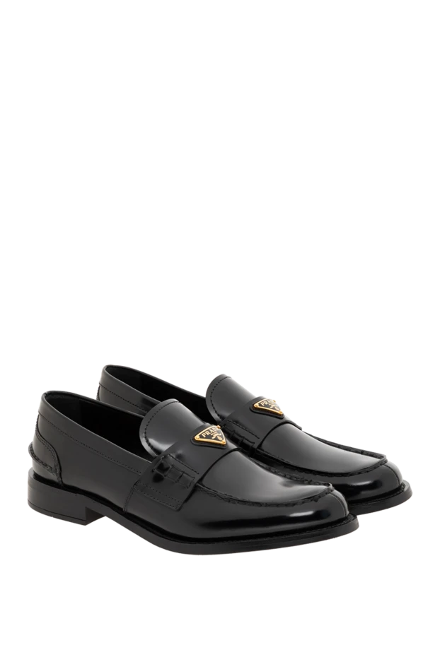 Prada лофери з лакової шкіри чорні жіночі 186729 - фото 2