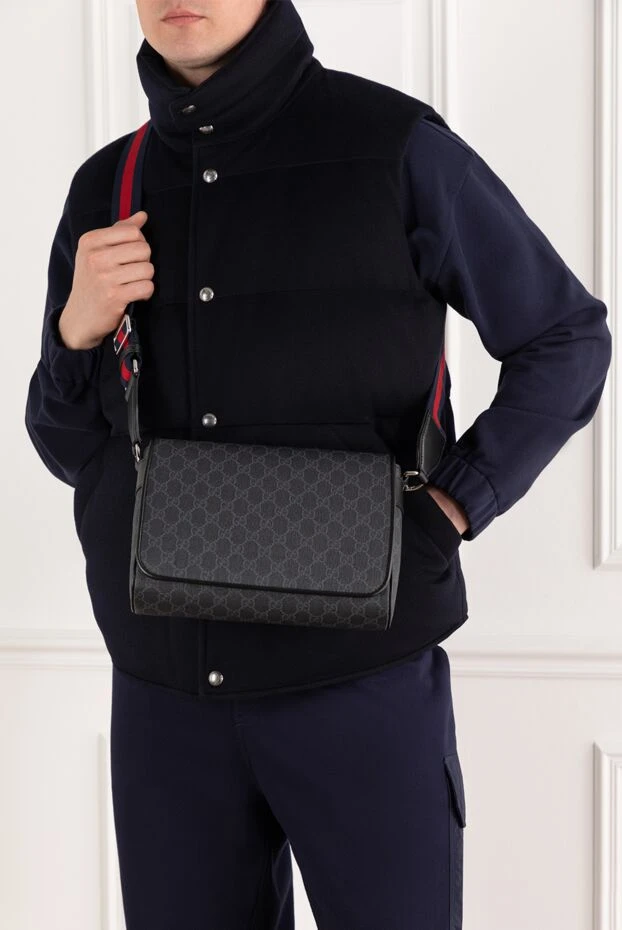 Gucci сумка через плечо gg из микроволокна со специальным покрытием 186763 - фото 2
