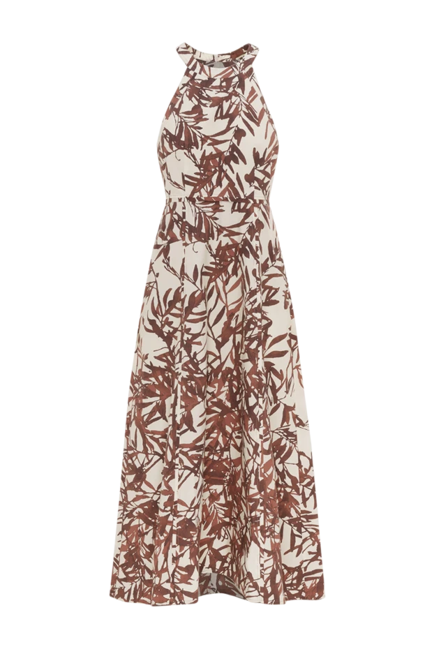 Brunello Cucinelli cotton poplin dress with herbarium print and halter neck with monil chain 186790 - photo 1