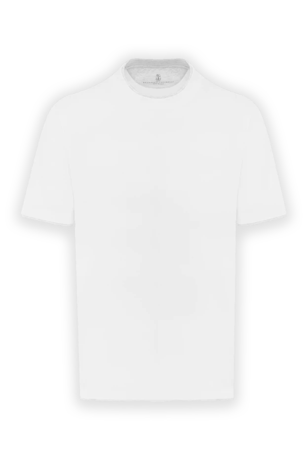 White men's T-shirt with cotton trim