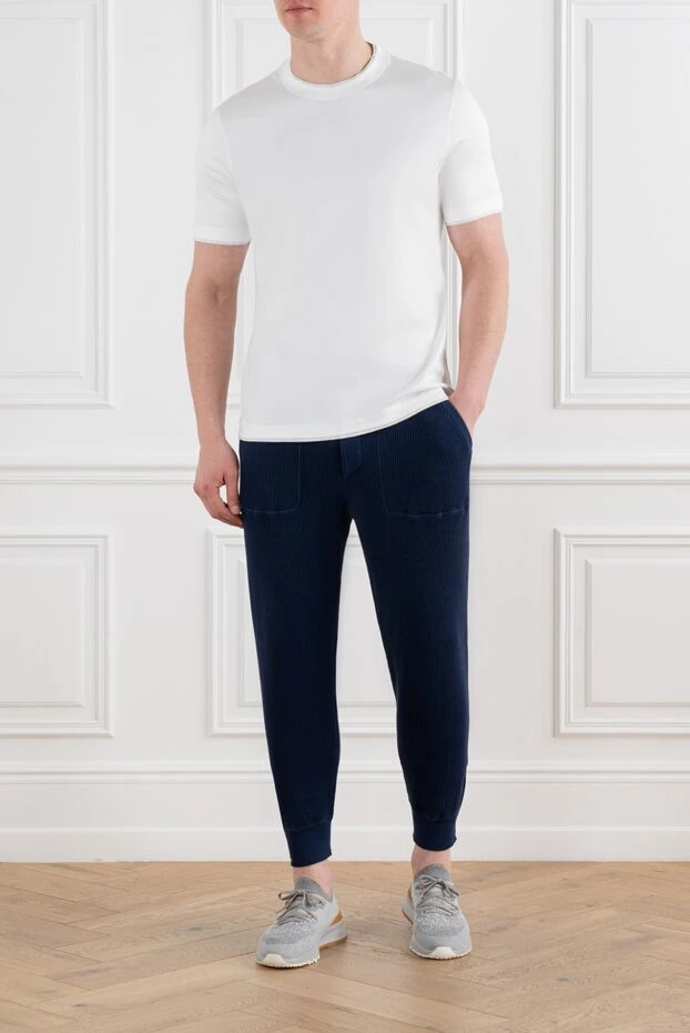 Brunello Cucinelli white men's t-shirt with cotton trim 186807 - photo 2