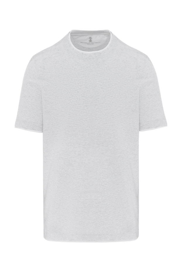 Men's gray cotton T-shirt with edging