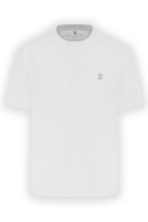 White men's T-shirt with layered details