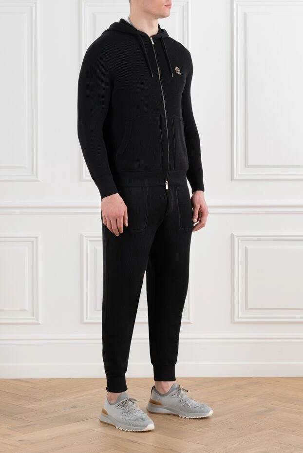 Brunello Cucinelli черный спортивный костюм с капюшоном в рубчик 186822 - фото 3