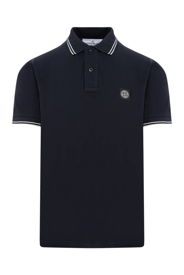 Stone Island dark blue cotton polo with logo on the chest 196994 - photo 1