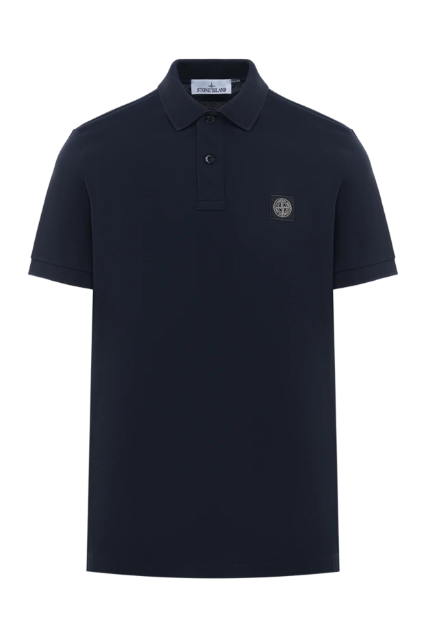 Stone Island navy blue slim fit polo shirt with compass patch 196328 - photo 1