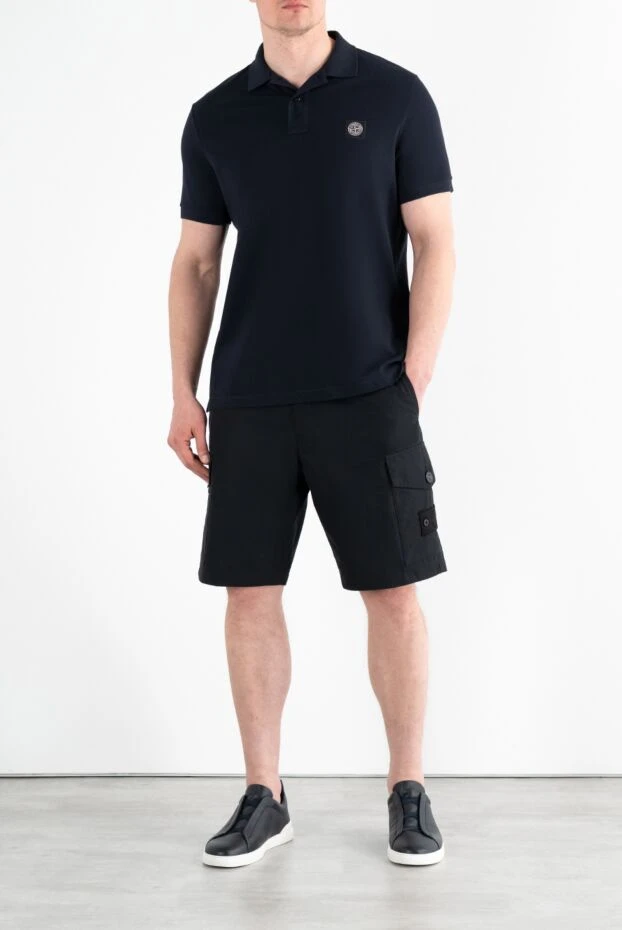 Stone Island navy blue slim fit polo shirt with compass patch 196328 - photo 2