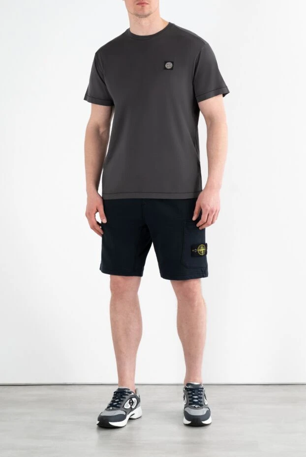 Stone Island charcoal slim fit t-shirt with compass logo patch 186863 - photo 2