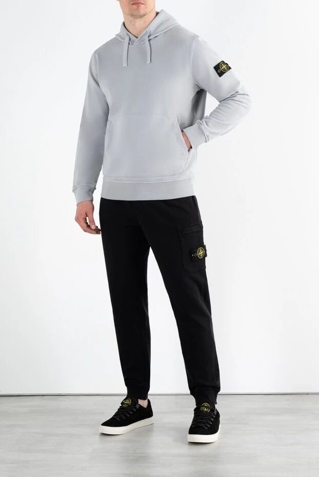 Stone Island cotton hoodie with compass patch and hood 186869 - photo 2
