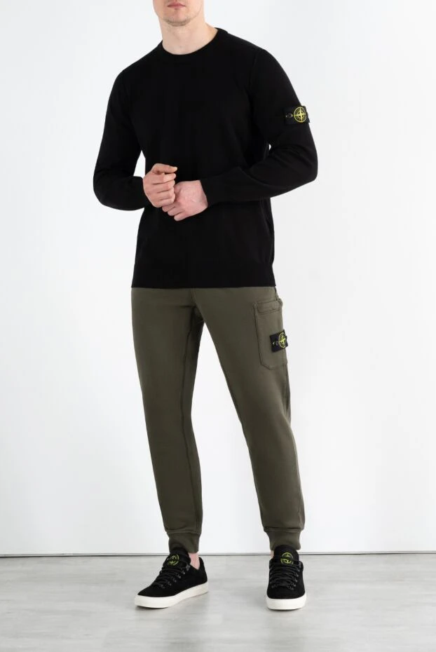 Stone Island black cotton jumper for men 186876 - photo 2