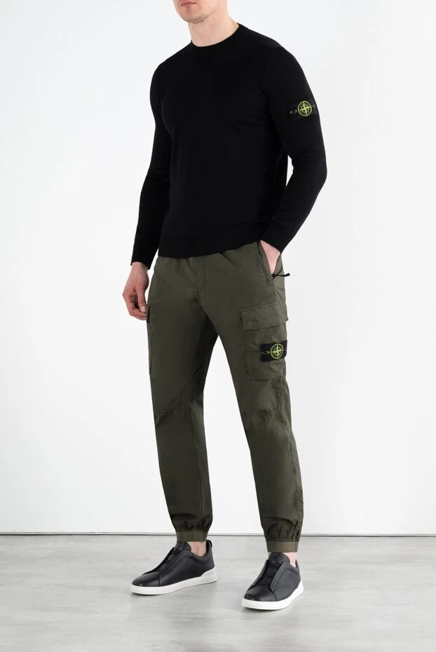 Stone Island men's trousers green with elastic waist 186877 - photo 2