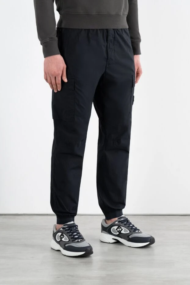 Stone Island мужские брюки синие с эластичным поясом 186878 - фото 3