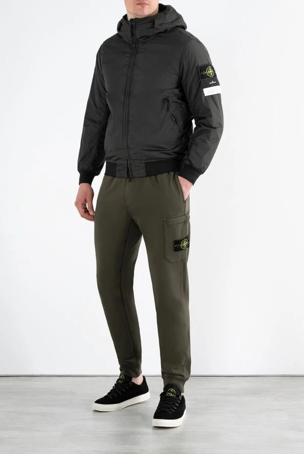 Stone Island men's gray jacket with hood and logo 186888 - photo 2