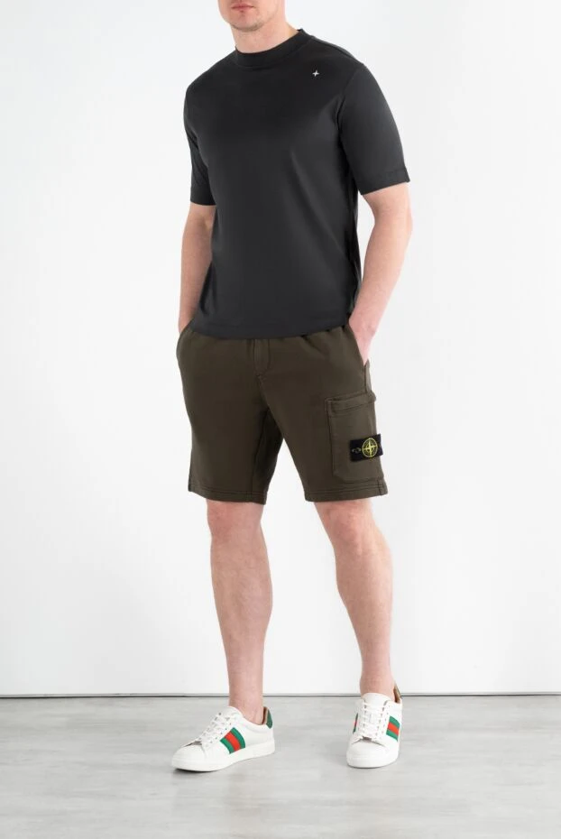 Stone Island шорти чоловічі зелені з кишенею на штанині та логотипом 186895 - фото 2