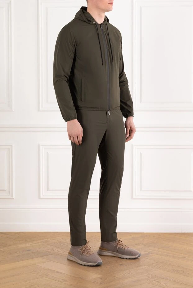 Tombolini green men's cotton cashmere hooded tracksuit 186914 - photo 3