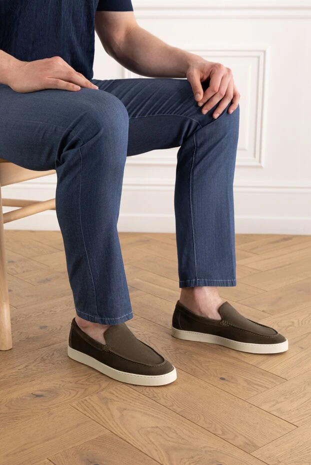 Men's brown suede loafers - photo 2